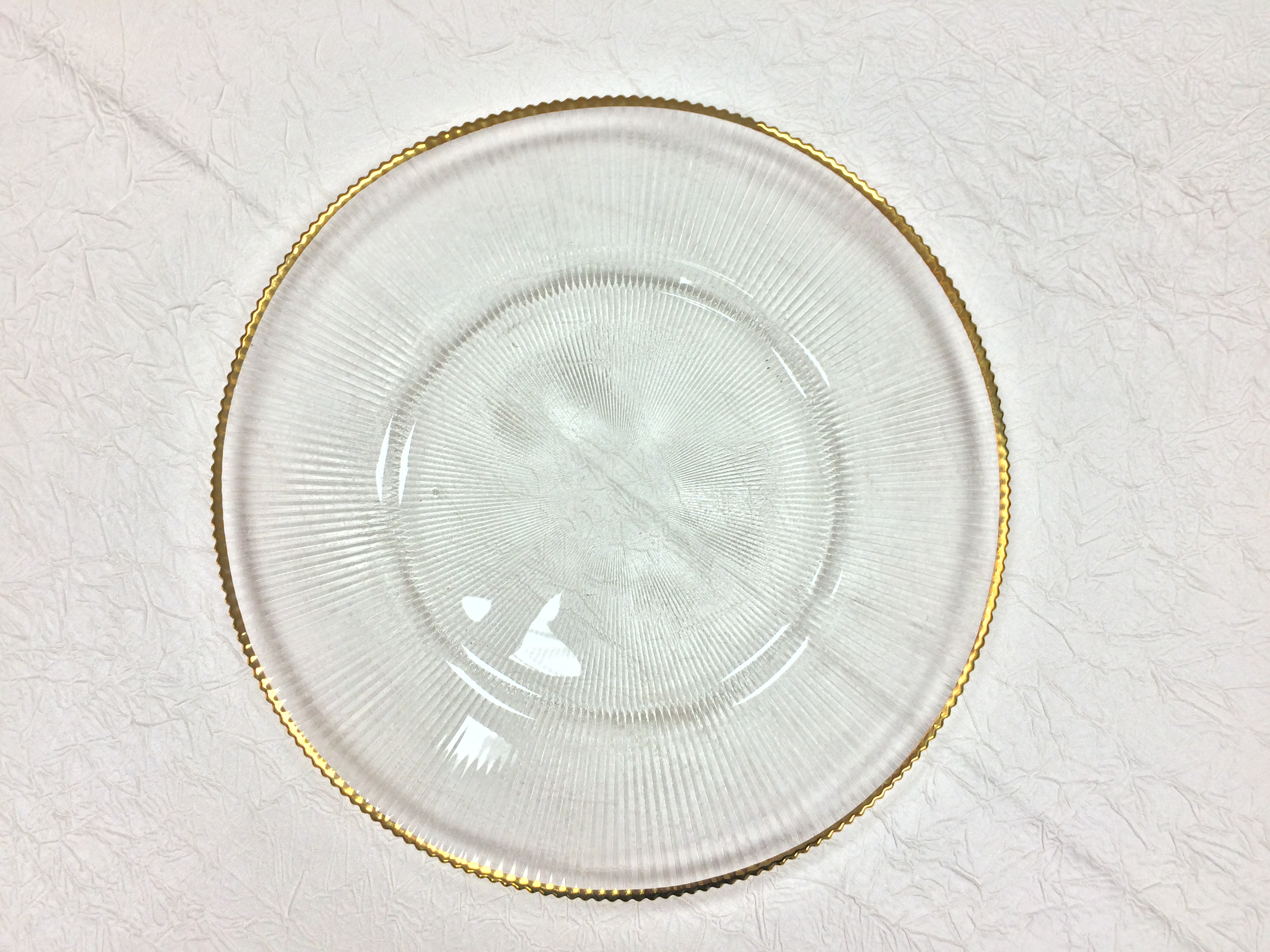 Glass Charger Plate with Gold Rim